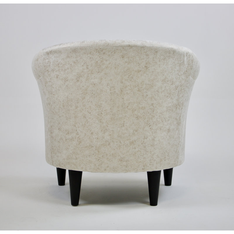 Aguiniga Upholstered Chesterfield Chair, Cream Polyester