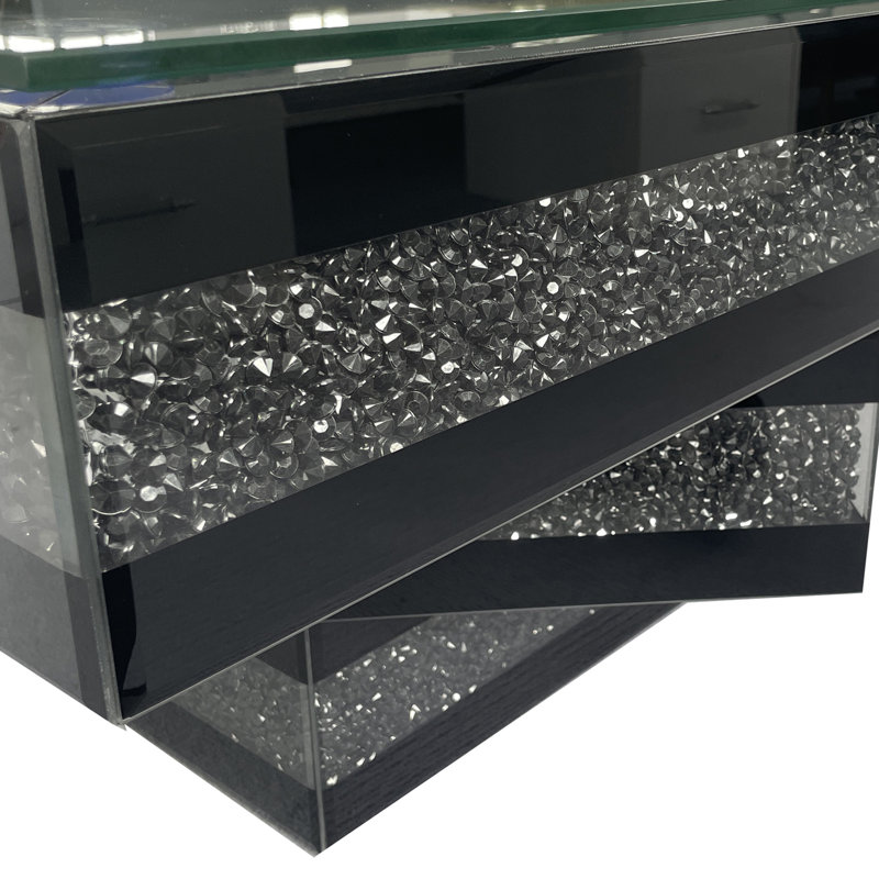 Table basse à motif de diamants broyés