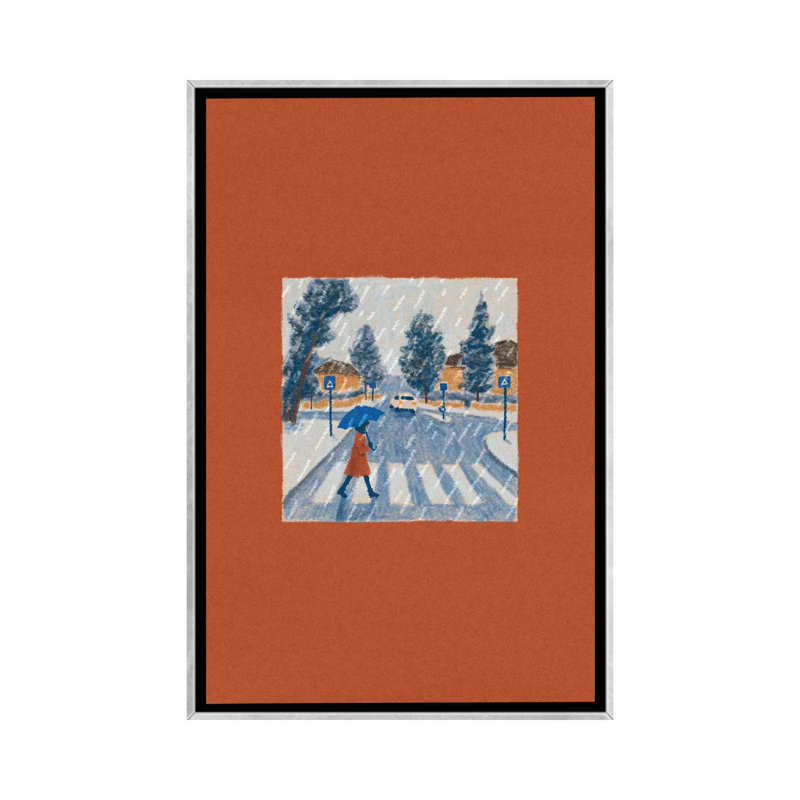Pluie - reproduction d'art mural - toile encadrée, H 48 po x l 32 po, Impression encadrée flottante sans passe-partout