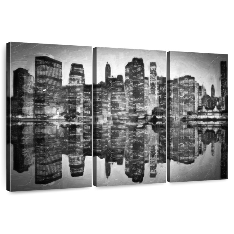 Sireci Abstract Skyline BW, 20" H x 33" W