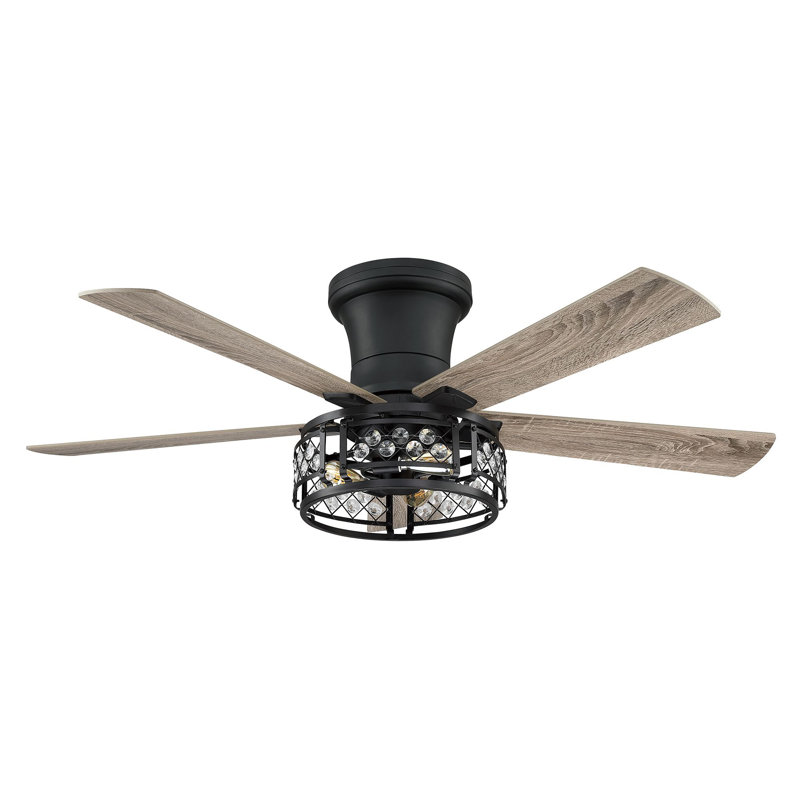 Ventilateur de plafond à 5 pales 52 po avec télécommande et ensemble d'éclairage inclus