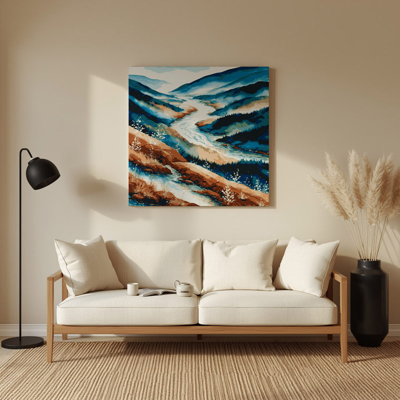 Aquarelle paysage, art mural vert en métal 60, H 8 po x l 8 po
