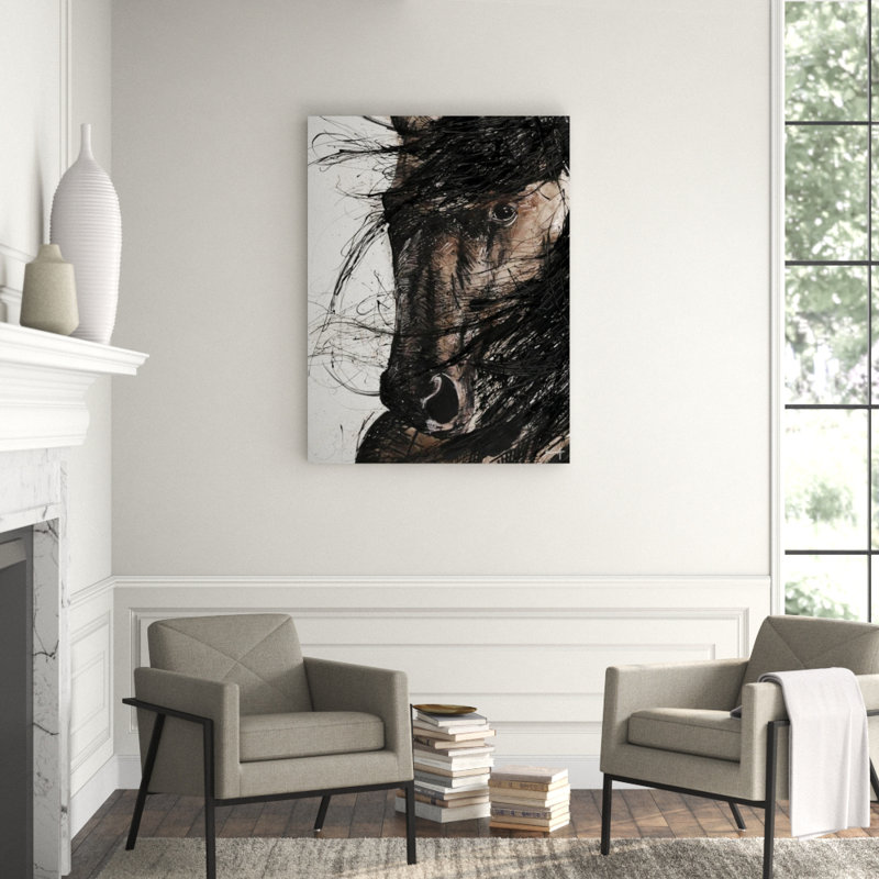 Brown Horse Print by Altamura Stefano, Image Brush Gel, 53" H x 40" W