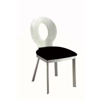 Chaise d'appoint contemporaine l 17,4 po (2 / RCT), argent / noir