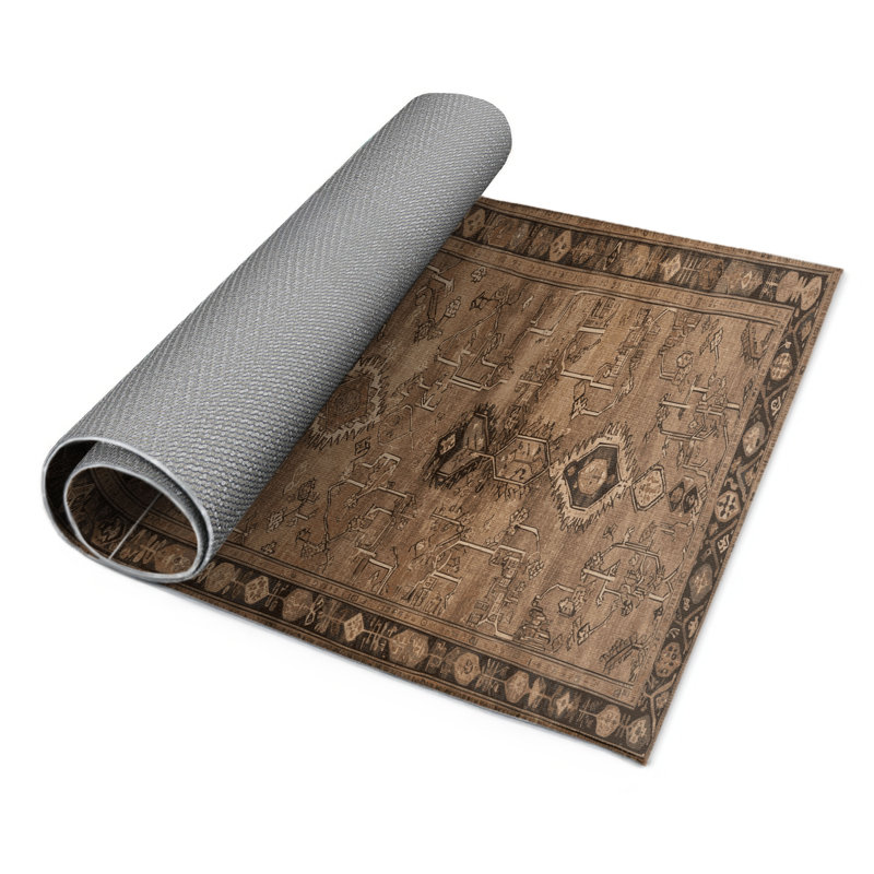 Tapis turc intérieur et extérieur brun, Rectangulaire 2 pi x 3 pi