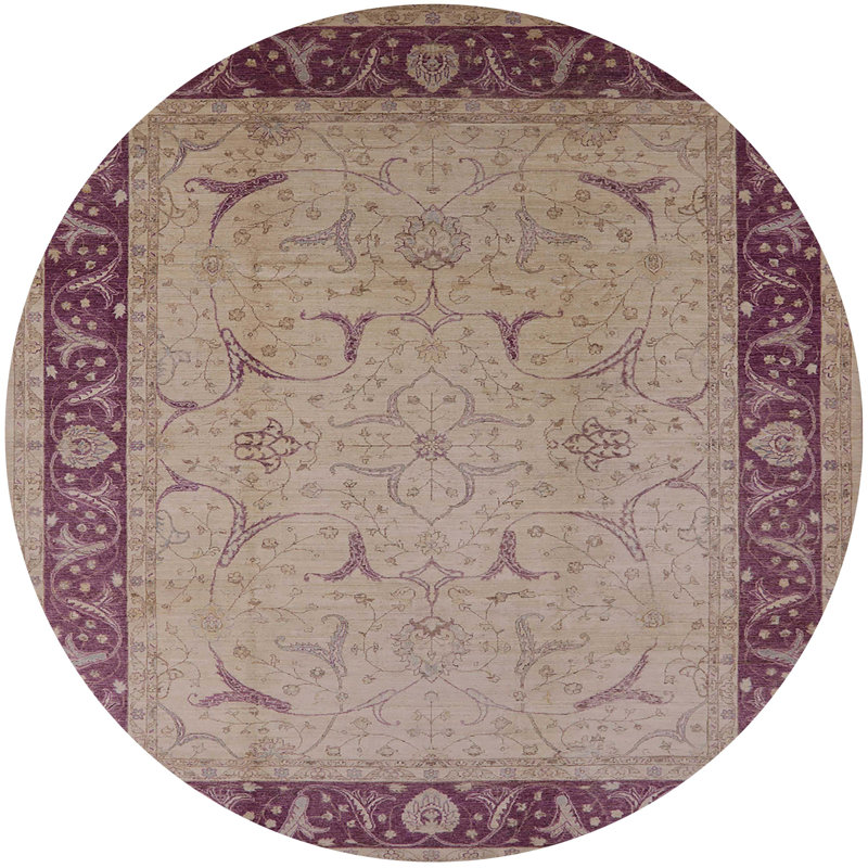 Tapis marocain tissé à la machine, Rond 4 pi