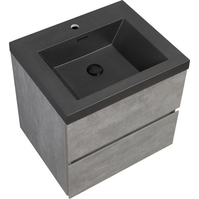 Meuble-lavabo mural simple avec lavabo, meuble-lavabo mural pour salle de bain