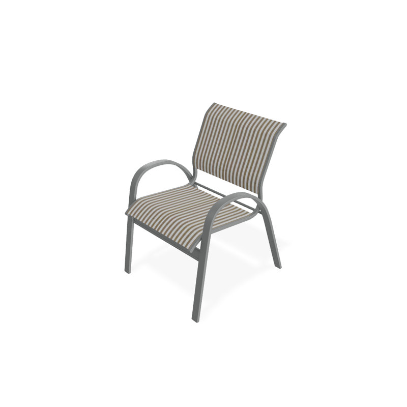 Chaise de patio empilable Hiraku, Brun clair, Graphite texturé