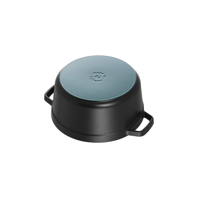 La Cocotte Cast Iron Round Cocotte, 5.5 quarts, Black Matte