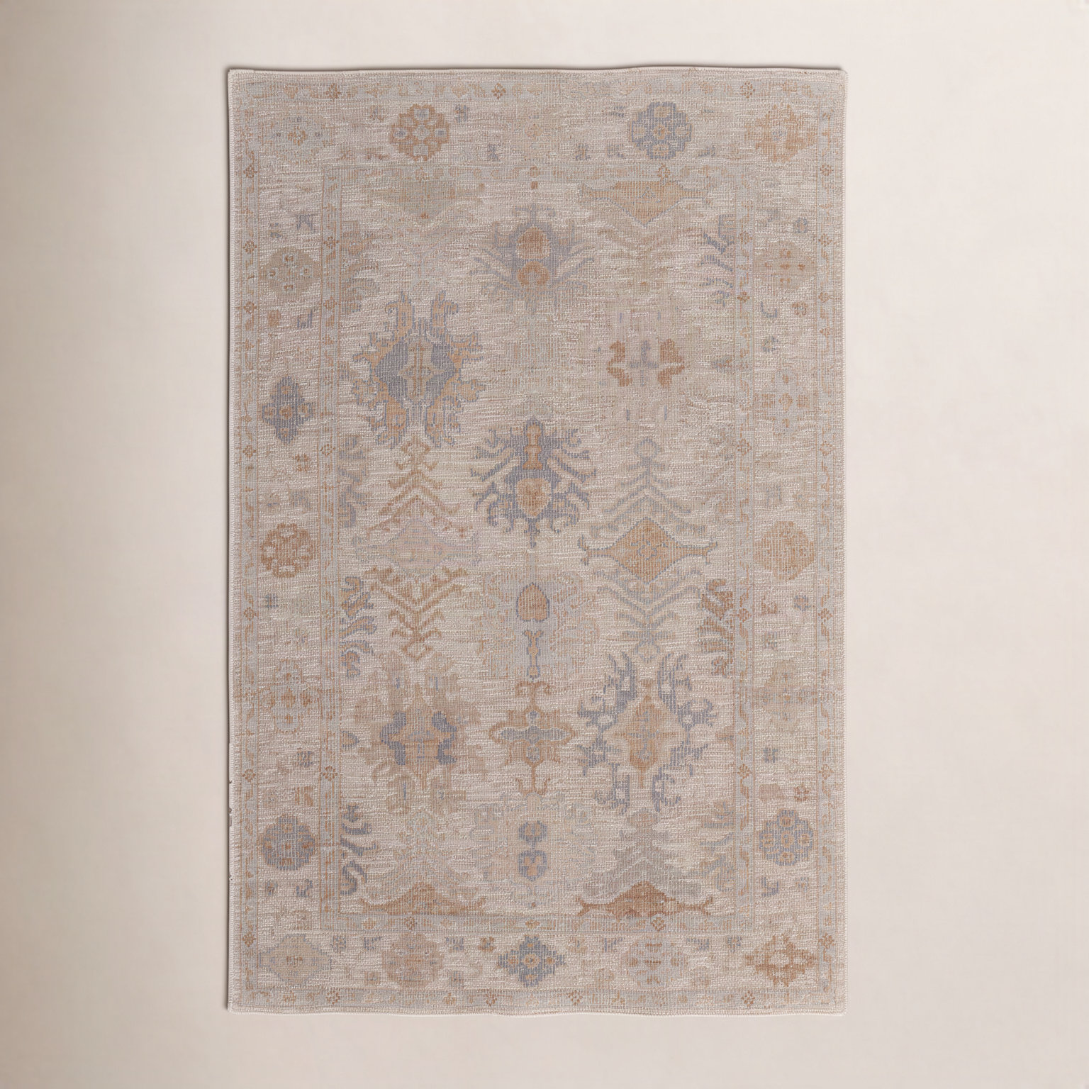 Fergerson Light Brown Hand-Knotted Floral Rug, Rectangle 12' x 15'
