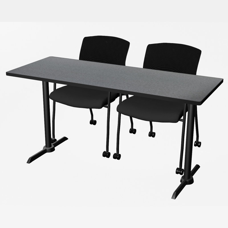 Base et table de formation Cain, H 29 po x L 60 po x l 24 po, Noir, Gris entreprise