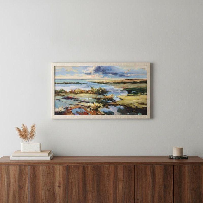 Marsh Light Gold Framed Print Wall Art