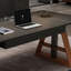 Black + Nut-brown Rectangular Hight adjustable Solid + Manufactured Wood + Steel with 2 drawers desk-108218806