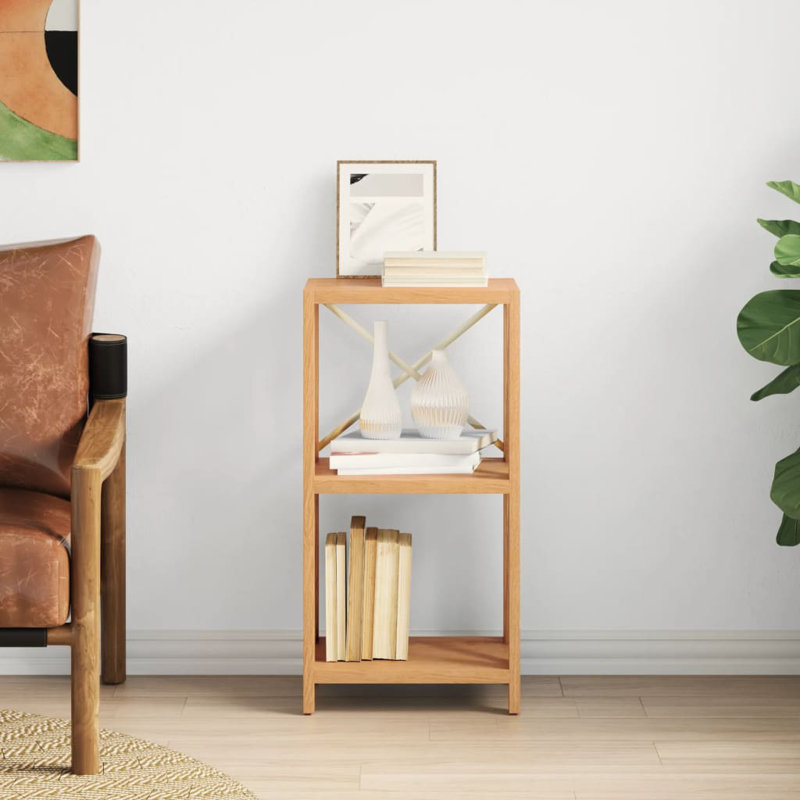 Vidaxl 3-Tier Shelf 31.5"X11.8"X30.7" Solid Wood Oak, (4 tablettes) H 57,5 po x l 31,5 po x P 11,8 po