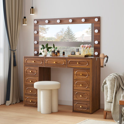 Makeup Vanity With Usb Power Outlet And 3 Modes Adjustable Brightness Light