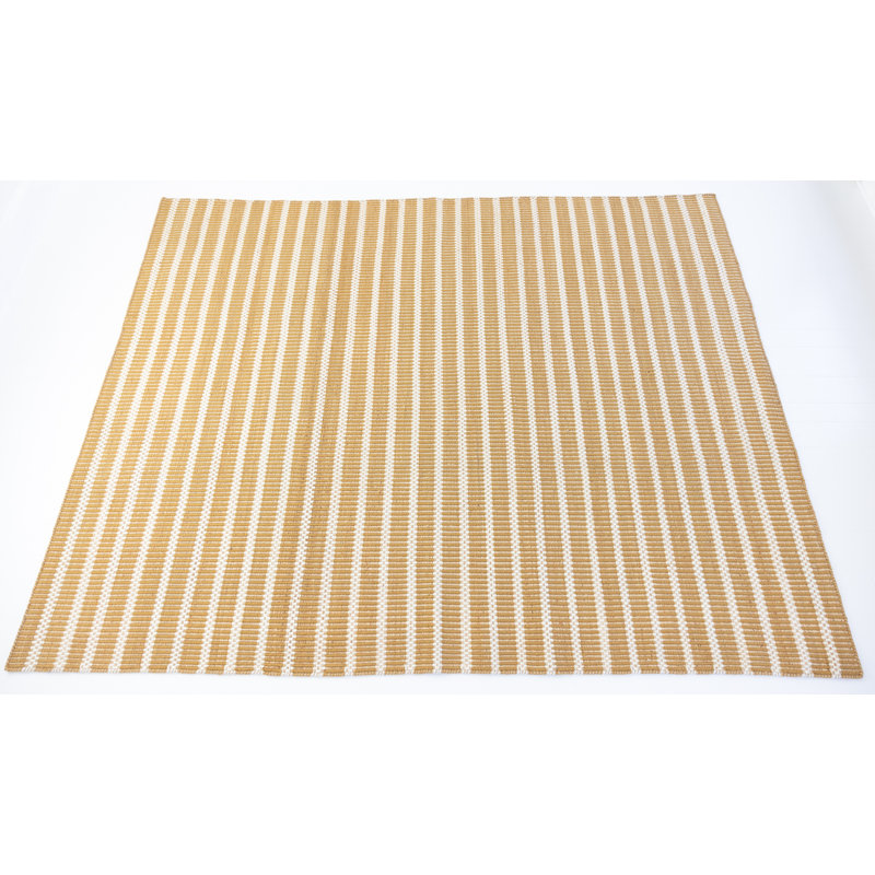 Jute & Wool Striped Rug, Ochre Brown, 8' x 10'