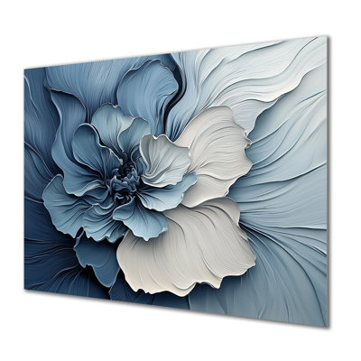 «Blue Botanical Coastal Garden Of Flowers II - Botanicals», impression sur métal