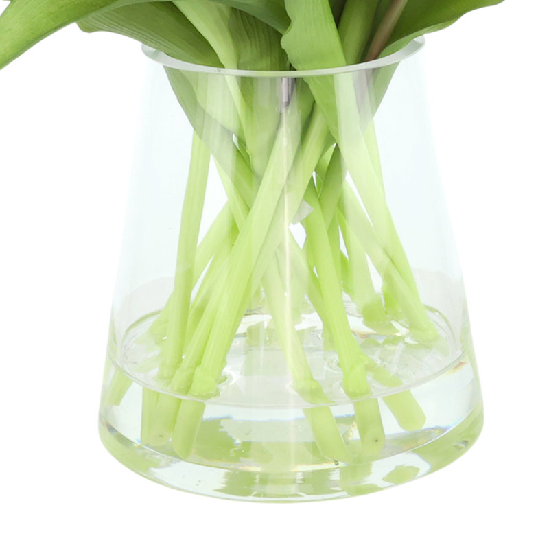 Real Touch Tulips in Glass Vase, Pink
