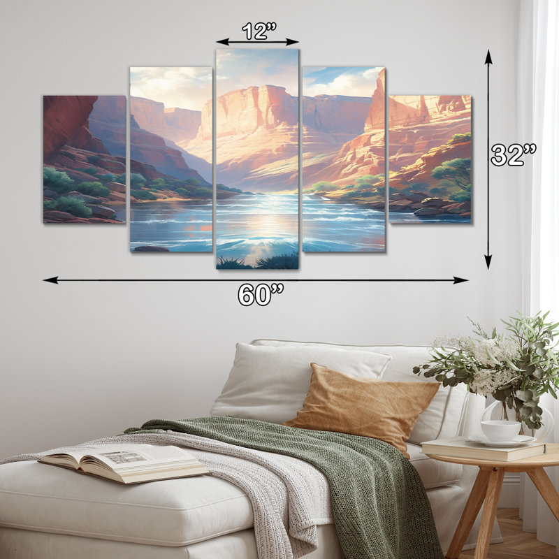 Desert Stream Beauty - Landscapes Canvas Print - 5 Panels