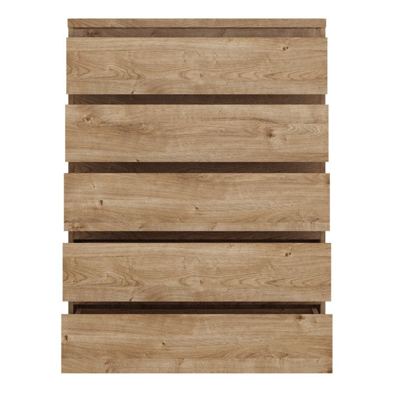 Hosia 83cm W 5 - Drawer Chest of Drawers, Golden Ribbeck Oak
