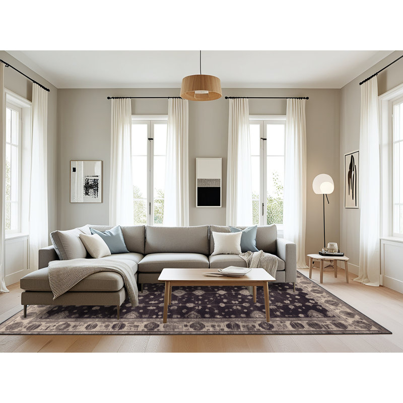 Tapis noir surteint lavable à la machine, Rectangle 6 pi x 9 pi