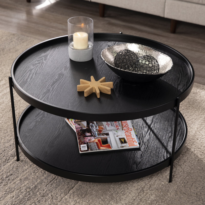 Table basse avec rangement Amahya, Noir, noir, noir, noir