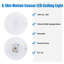 Luminaire à DEL de 6 pouces pour garde-robe, luminaire à capteur de mouvement ultra-mince, lumière du jour 5000K, 10W 700LM, intensité variable, plafonnier rond moderne pour placard, couloir, sous-sol, intérieur, certifié ETL-1817412724