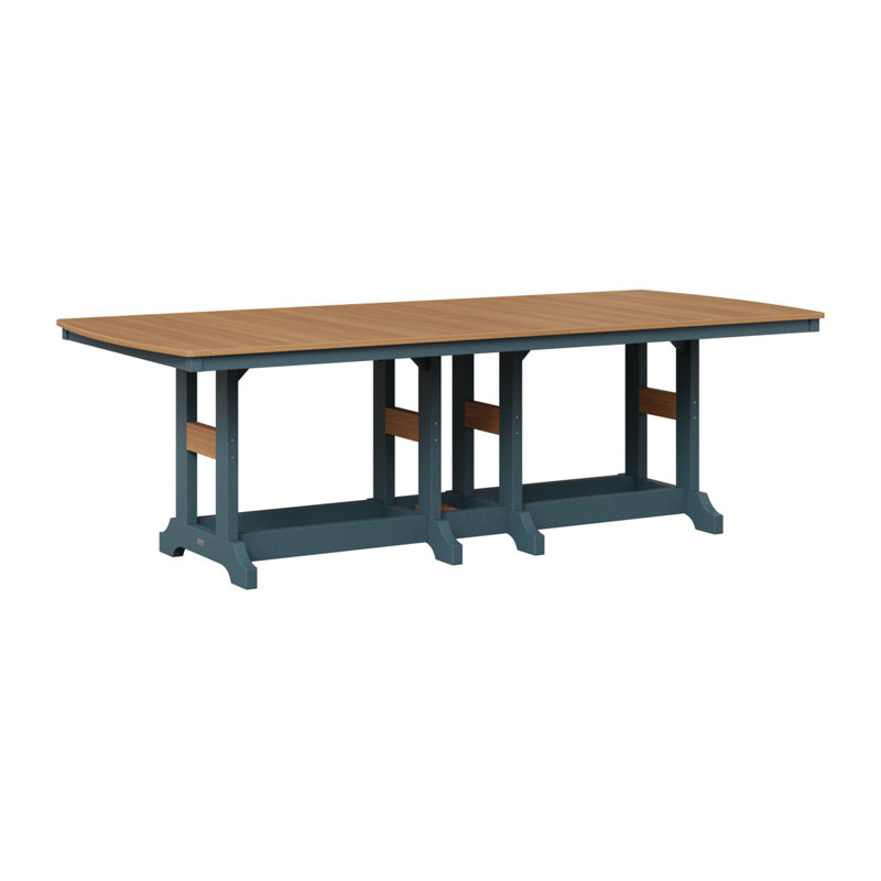 Table de salle à manger rectangulaire 96 po Berlin Gardens Garden Classic, Ardoise, Teck naturel