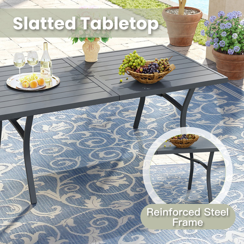 Rectangular Outdoor Dining Table, Gray