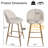 Corrigan Studio 26" Swivel Counter Stool Beige Fabric Seat with Metal Legs Modern Design for Kitchen Dining & Home Bar-1120280974