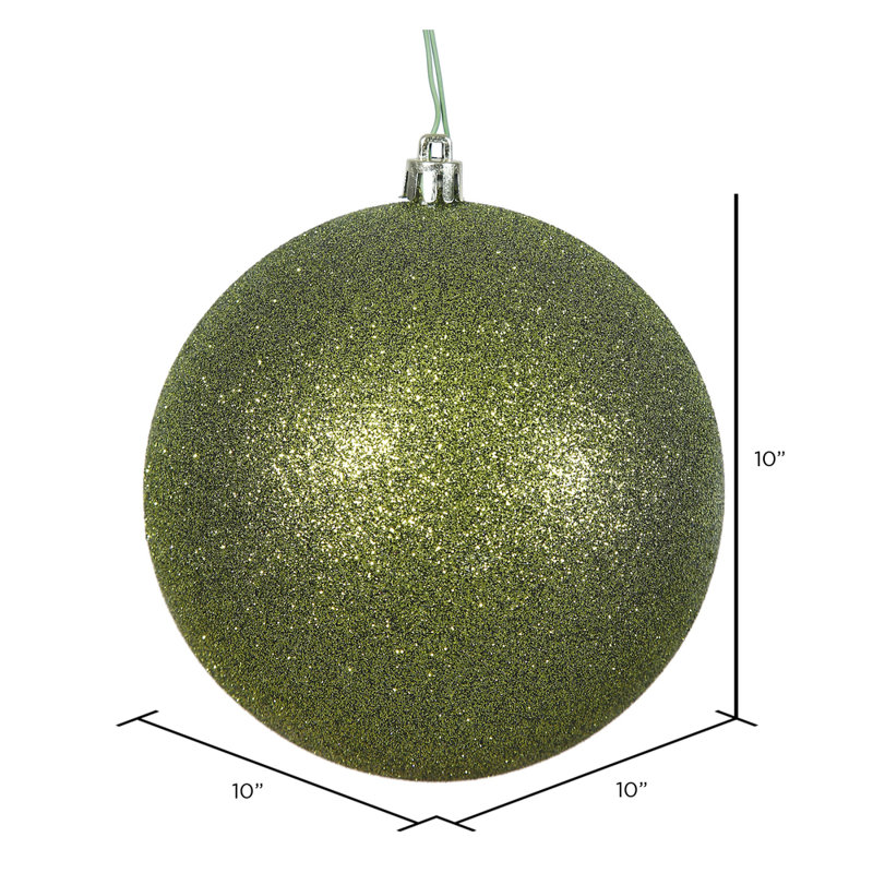 Holiday Décor Ball Ornament, Olive, 10" H x 10" W x 10" D