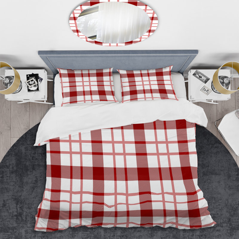 Brown Checked Tartan Polyester Plaid Duvet Cover