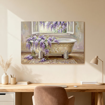 Art sur toile, fleurs mauves