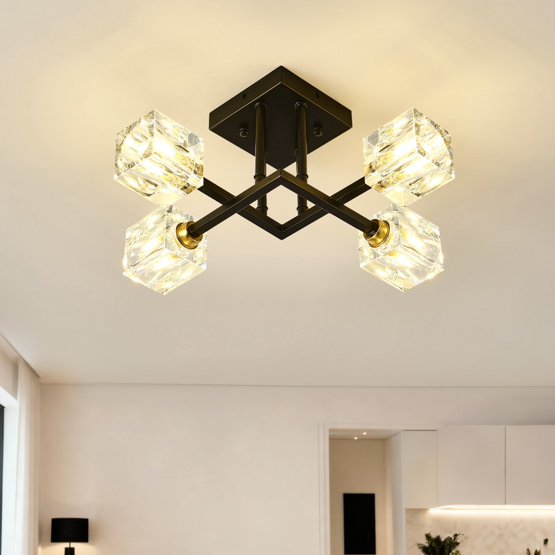 17" Modern Luxurious Crystal Ceiling Light  
