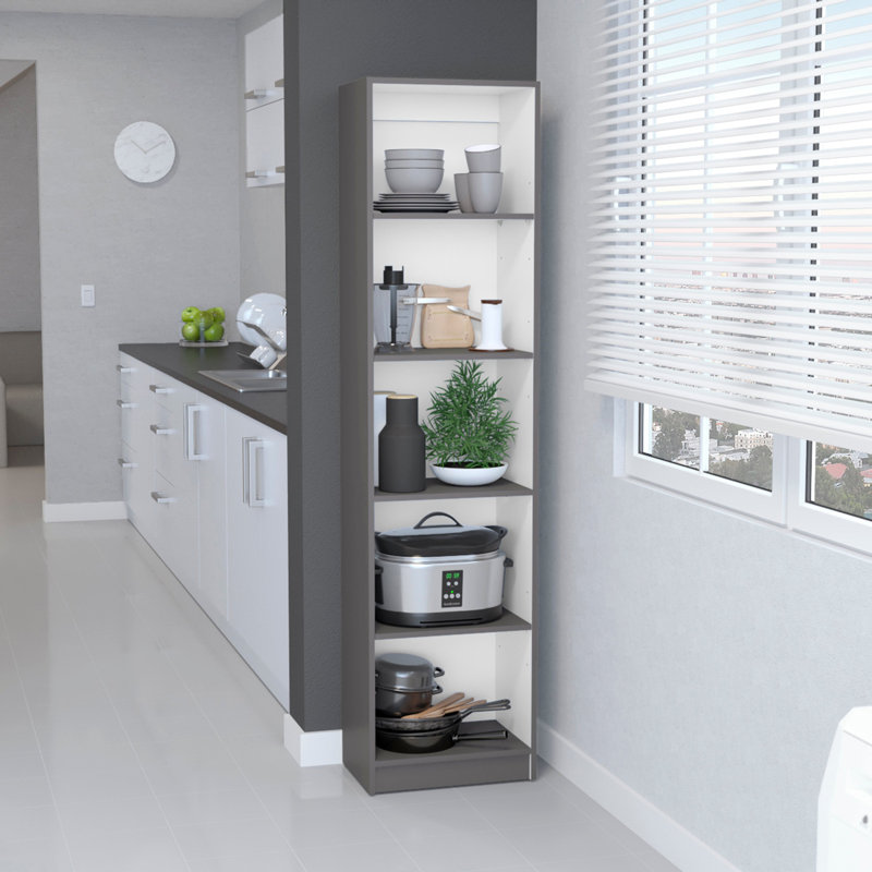 Aliyyah 45cm W Bookcase, Matt Grey/White