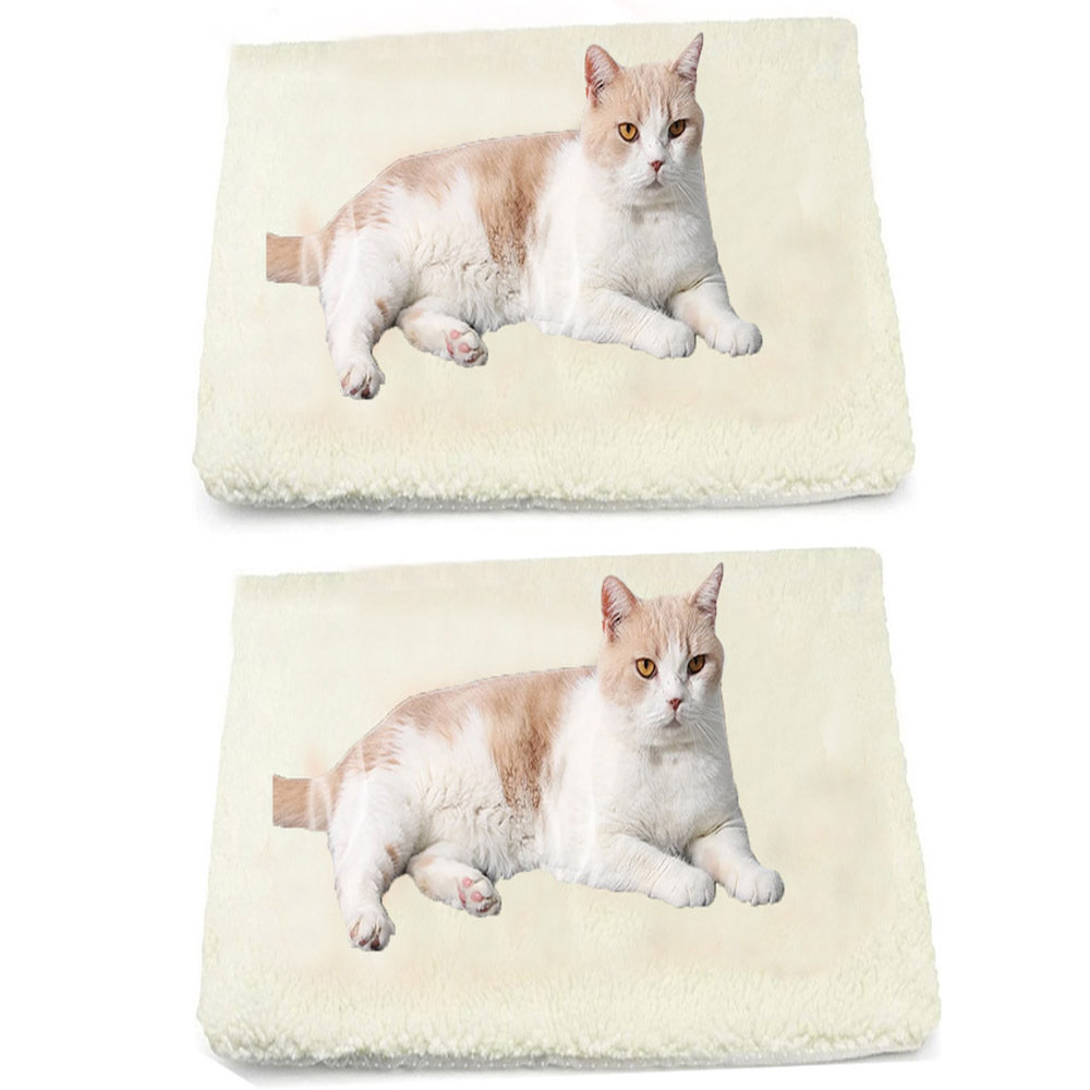 Self Heating Cat/Dog Pad Bed Ultra Warm Self Warming Thermal Cat Pad Removable Cover-Set of 2 Tucker Murphy Pet™ 