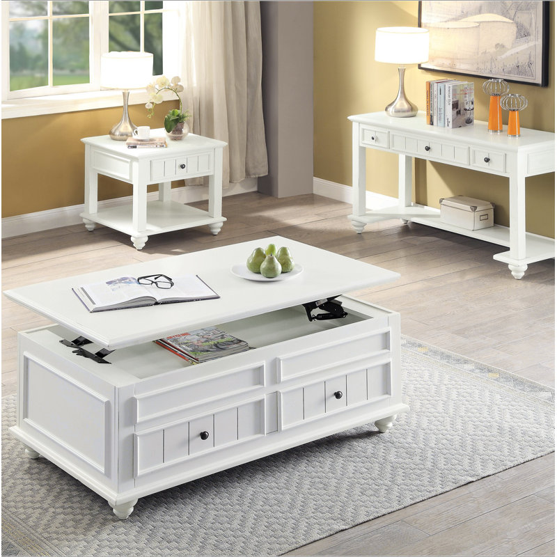 Table de bout blanche avec tablette inférieure