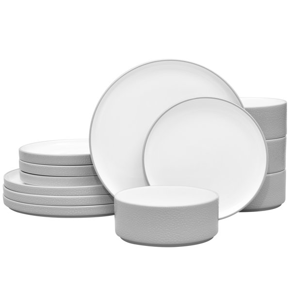 Noritake Colortex Stone 12-Piece Dinnerware Set, Service for 4 - Black