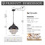 Lustre en cristal noir antique 13,8 po Lamoreaux-1944362954