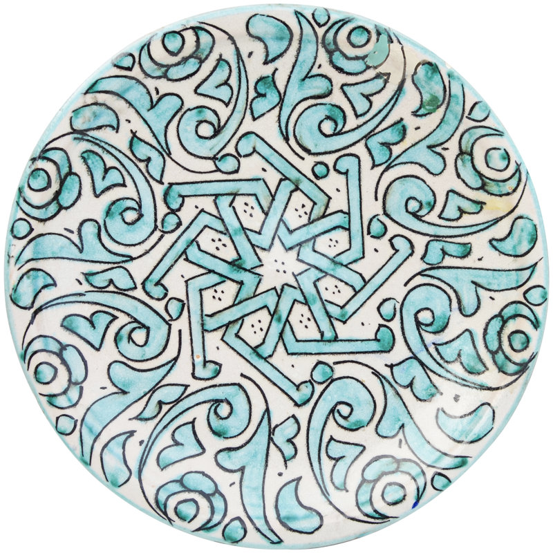 Plaque murale en céramique à motif andalou Mid Mid Century Century