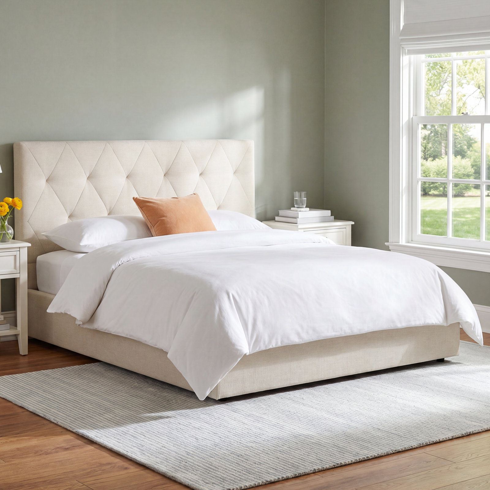 Jayla Linen Upholstered Bed, Queen