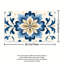 Ensemble de 3 tapis de salle de bain bleu et jaune à motif floral