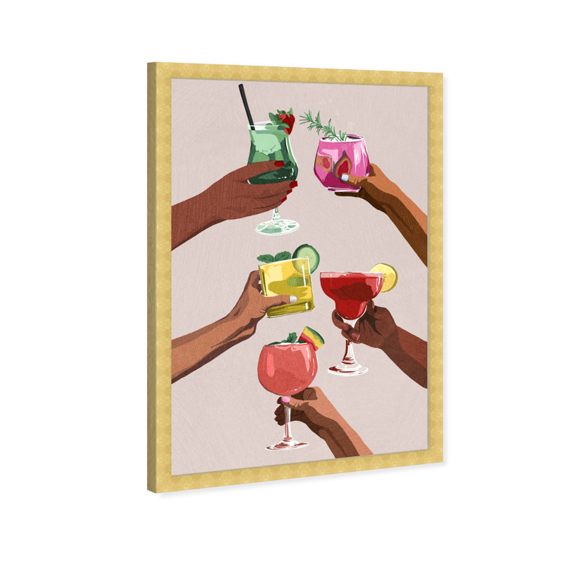 Rappelez-vous ceci - peinture encadrée sur papier, Cadre doré, H 45 po x l 30 po x P 1,75 po