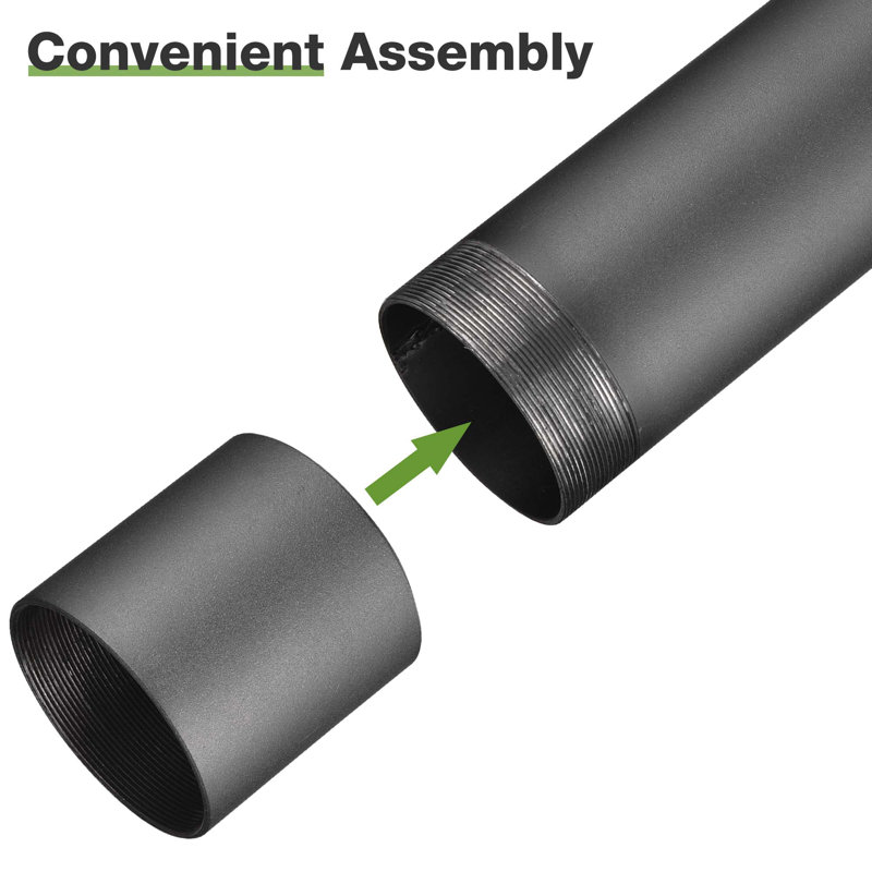 2'1" x 2.36" Cylinder Extension Pole, Black