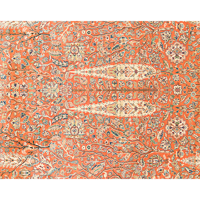 Hand Knotted Wool Area Rug in Red