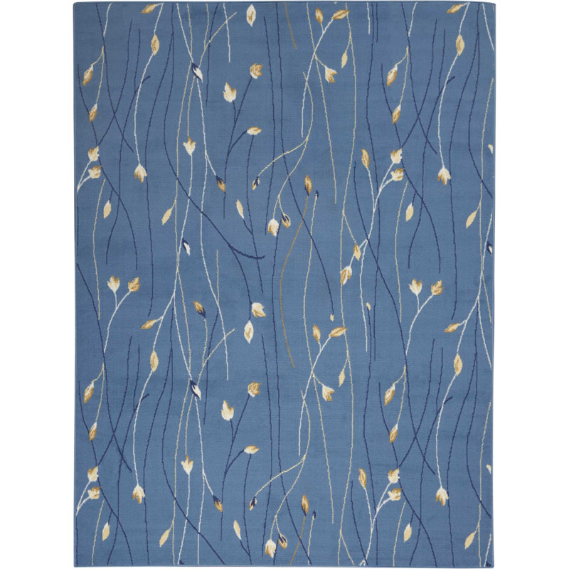 Tapis bleu clair Aratrika, Rectangle 7 pi 10 po x 9 pi 10 po
