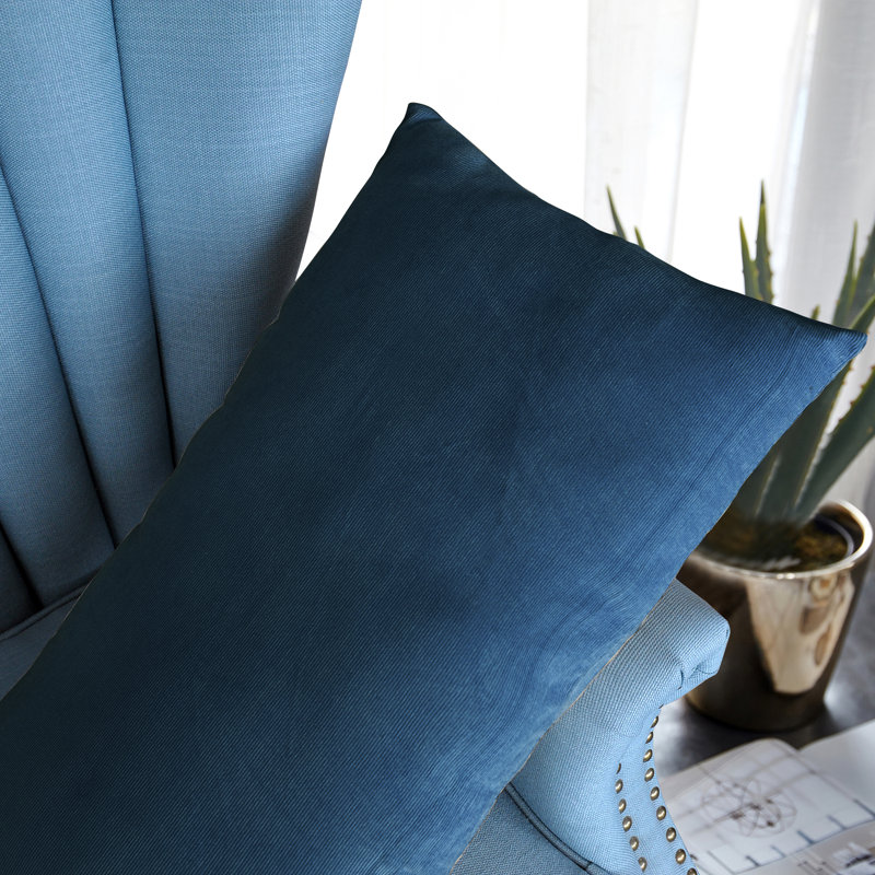 Rectangular Lumbar Cushion Cover, Majolica Blue