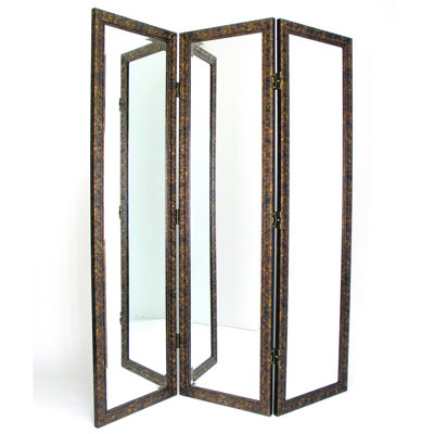 Hayse 60" W x 72" H 3 - Panel Folding Full-size Floor Dressing Mirror