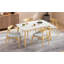 Ensemble de salle à manger 5 pièces, 1 table + 4 chaises, structure en bois d'hévéa, chaises ergonomiques et table en faux bois-1015825517