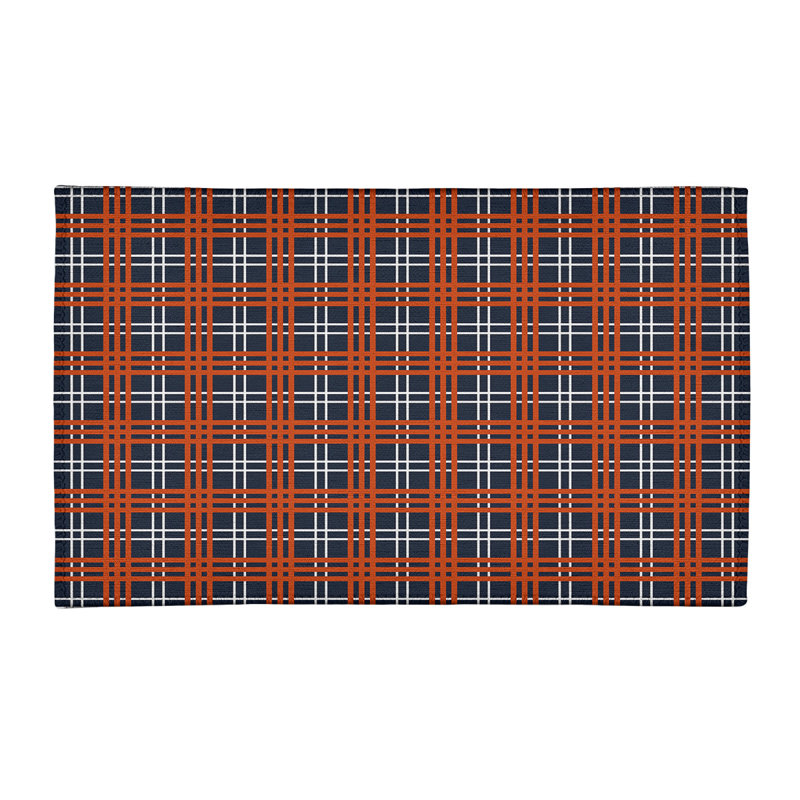 Tapis à carreaux bleu, Rectangle 4 pi x 6 pi